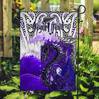 (Custom Personalised) Manaia Maori Flag Fern Aotearoa Purple Waves LT13 House Flag - Polynesian Pride