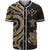 Kosrae Baseball Shirt - Gold Tentacle Turtle Unisex Gold - Polynesian Pride