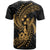 Chuuk Micronesian T Shirt Gold Spiral Pattern Hibiscus - Polynesian Pride