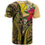 Hawaii T Shirt Yellow Gold Tribal Pattern and Hibiscus Plumeria - Polynesian Pride