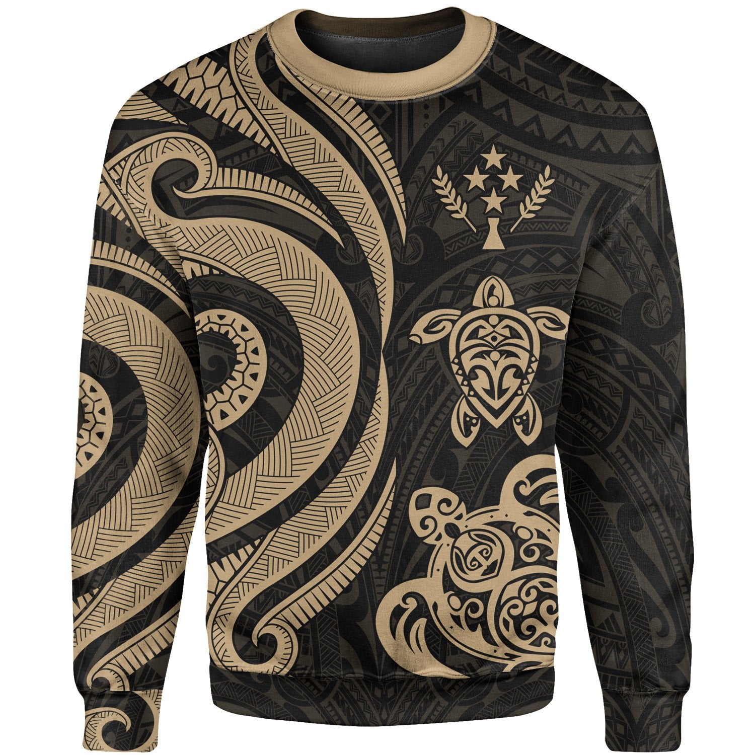 Kosrae Sweater - Gold Tentacle Turtle Unisex Gold - Polynesian Pride