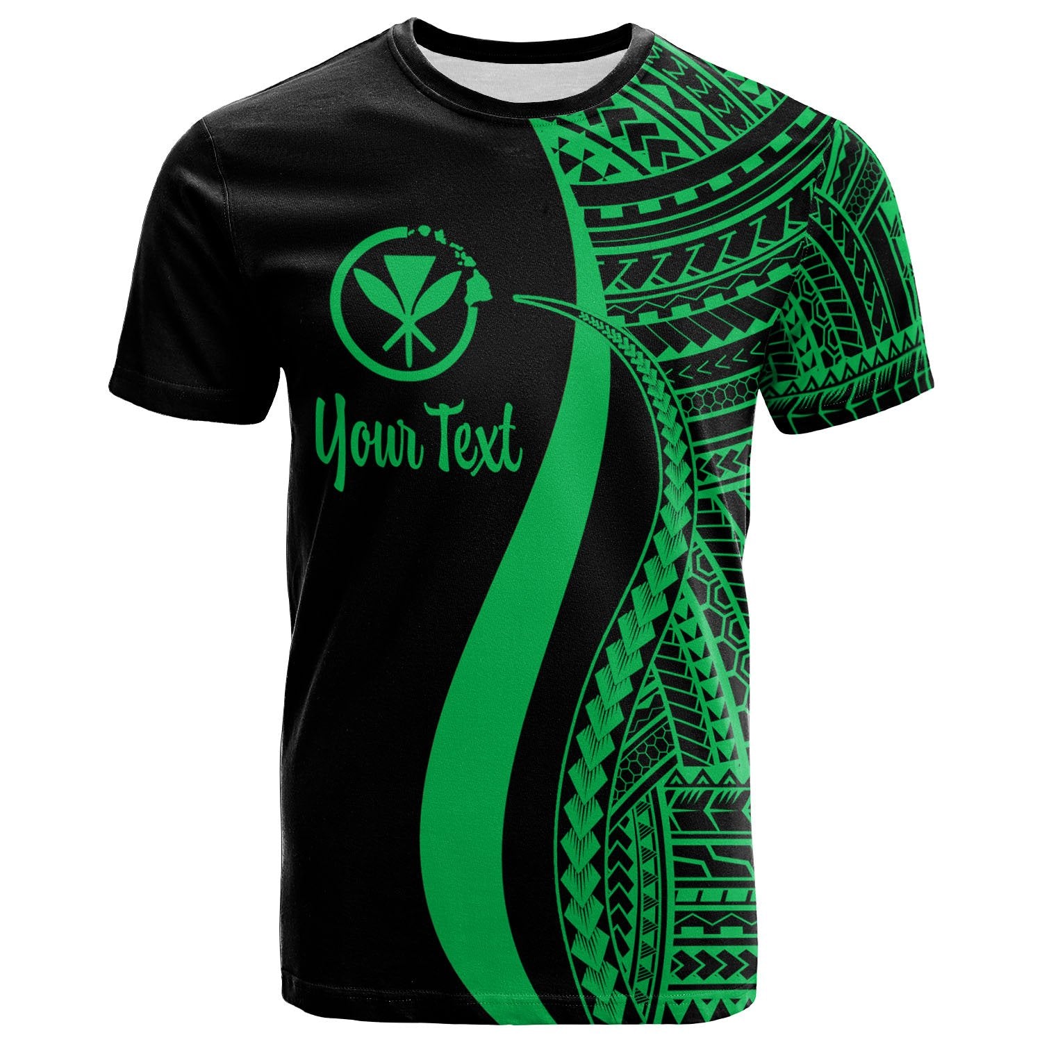 Hawaii Custom T Shirt Kanaka Maoli Green Polynesian Tentacle Tribal Pattern Unisex GREEN - Polynesian Pride