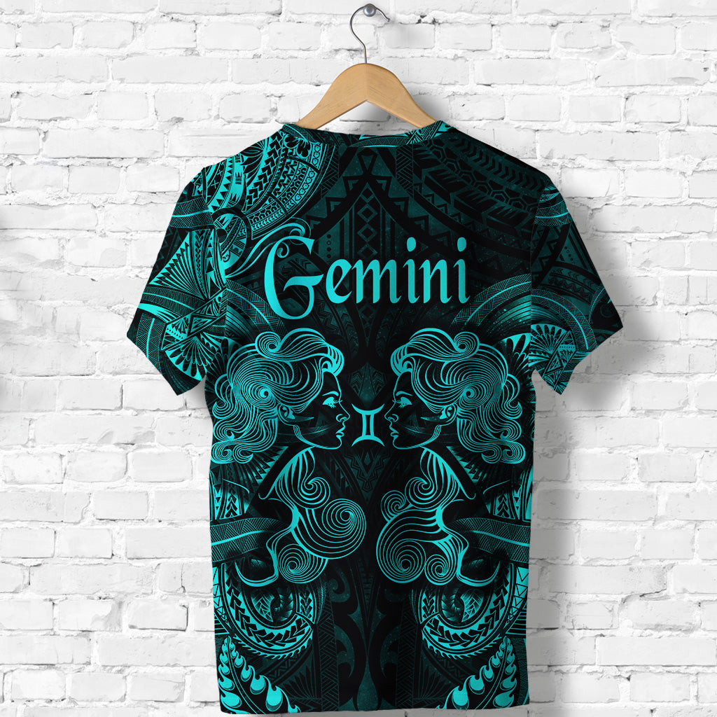 Gemini Zodiac Polynesian T Shirt Unique Style Turquoise LT8 - Polynesian Pride