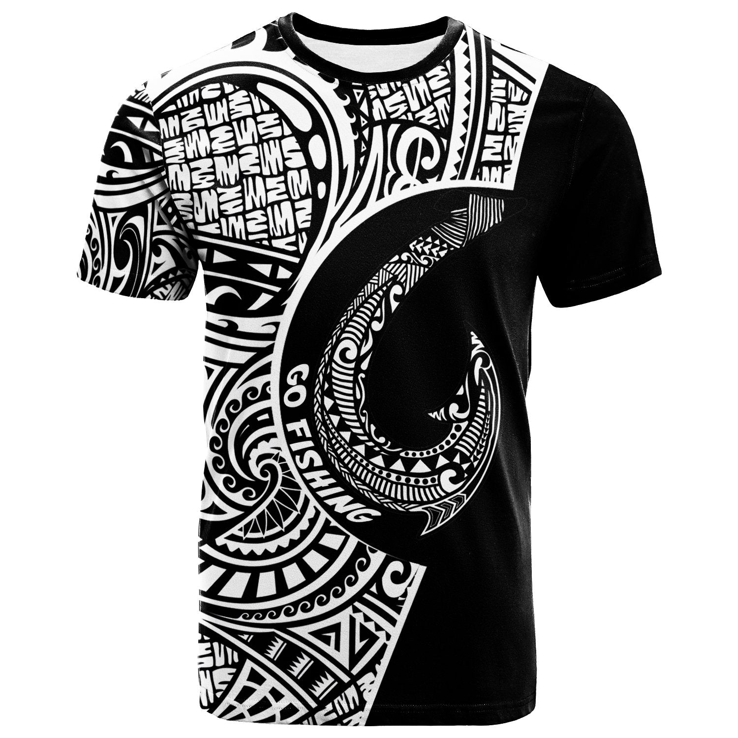 Fiji T Shirt Fijian Go Fishing Black Color Unisex Black - Polynesian Pride
