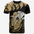 Hawaii Polynesian Aumakua Hammerhead Shark T Shirt Cloud Style Gold - Polynesian Pride