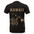 Hawaii Kakau Turtle Map T Shirt Gold - Polynesian Pride