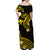 Hawaii Women Off Shoulder Long Dress Gold Polynesian Line Style LT9 - Polynesian Pride