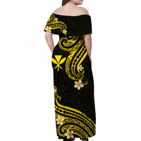 Hawaii Matching Dress and Hawaiian Shirt Gold Polynesian Line Style LT9 - Polynesian Pride