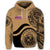 Hawaii Coat of Arms Hoodie Waveshape Style Gold - Polynesian Pride