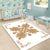 Hawaiian Quilt Maui Plant And Hibiscus Pattern Area Rug - Gold White - AH - Polynesian Pride