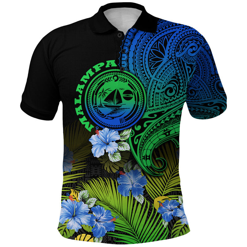 Custom Vanuatu Malampa Province Polo Shirt Hibiscus Tribal Polynesian Tattoo Ver Gradient LT9 Gradient - Polynesian Pride