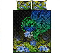 Vanuatu Malampa Province Quilt Bed Set Hibiscus Tribal Polynesian Tattoo Ver Gradient LT9 Gradient - Polynesian Pride