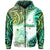 New Zealand Maori Hoodie Aotearoa Manaia Green Paua Shell Kia Ora LT9 Zip Hoodie Green - Polynesian Pride