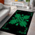 Hawaiian Quilt Maui Plant And Hibiscus Pattern Area Rug - Green Black - AH - Polynesian Pride