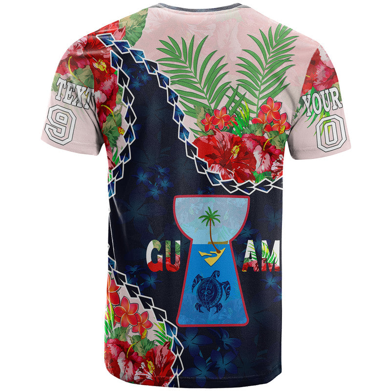 Custom Guam Liberation Day T Shirt Latte Stone Hibiscus Painting LT9 - Polynesian Pride