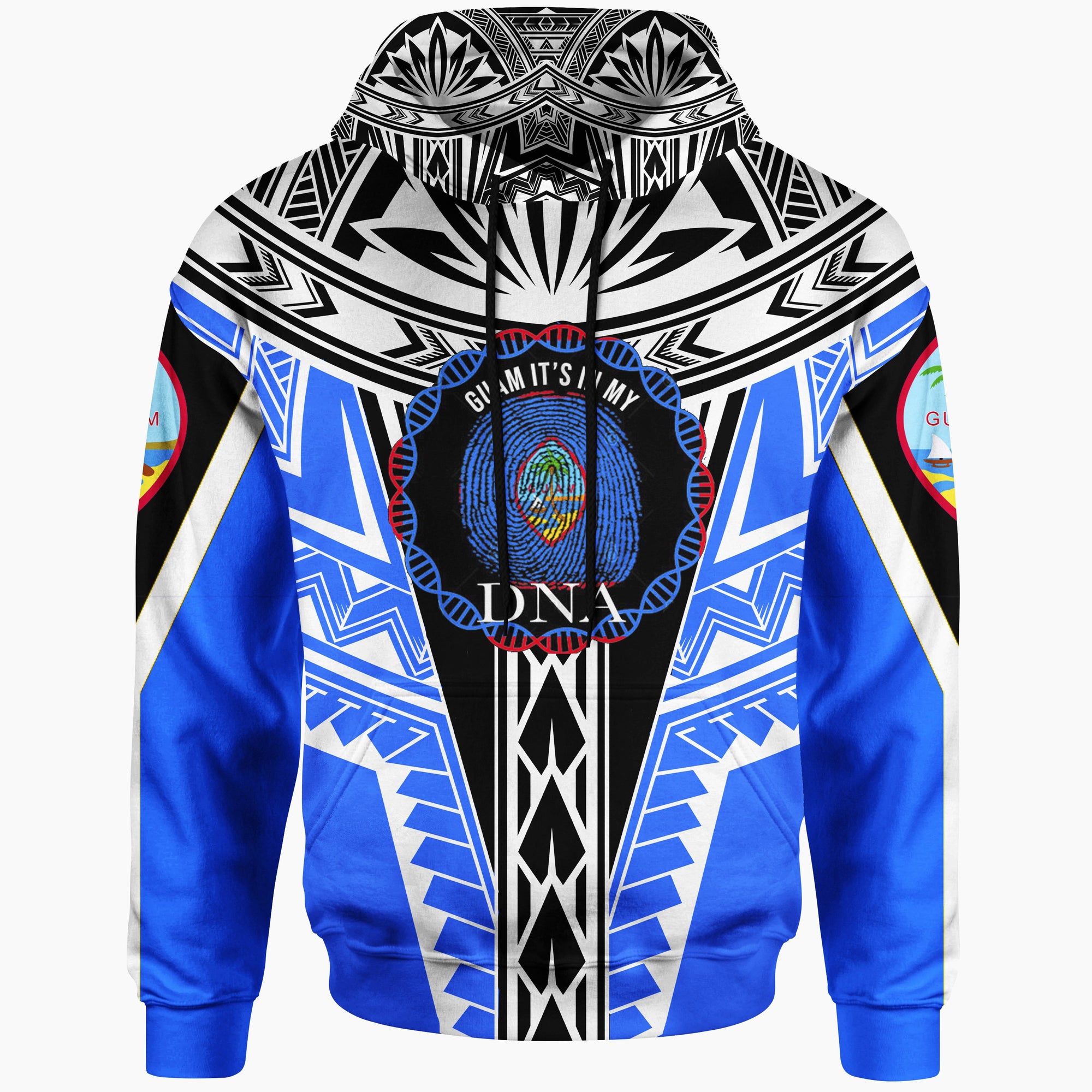 Guam Hoodie Its In My DNA White Blue Color Unisex Blue - Polynesian Pride