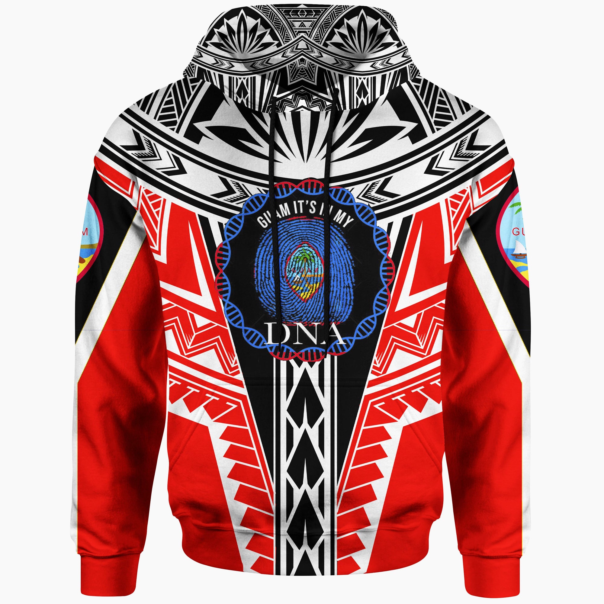 Guam Hoodie Its In My DNA White Red Color Unisex Red - Polynesian Pride