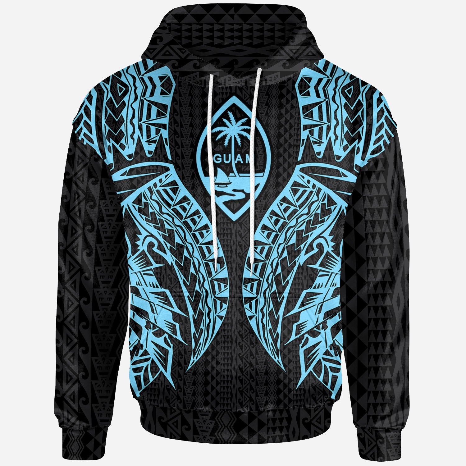 Guam Hoodie Polynesian Lion Head Neon Style Unisex Neon - Polynesian Pride