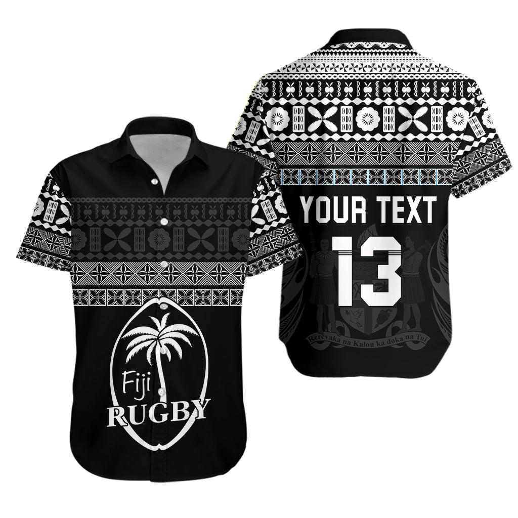 (Custom Text and Number) Fiji Rugby Hawaiian Shirt Lifestyle 2022 Flying Fijians LT13 Unisex Black - Polynesian Pride