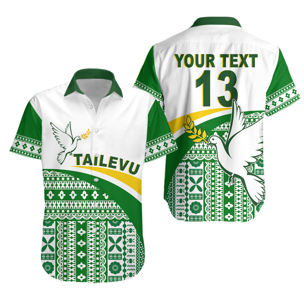 (Custom Text and Number) Tailevu Rugby Hawaiian Shirt Fiji Rugby Tapa Pattern White LT13 Unisex White - Polynesian Pride