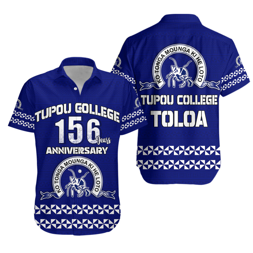 Tonga Tupou College Toloa Hawaiian Shirt 156 Years Anniversary Tongan Ngatu LT13 Unisex Blue - Polynesian Pride