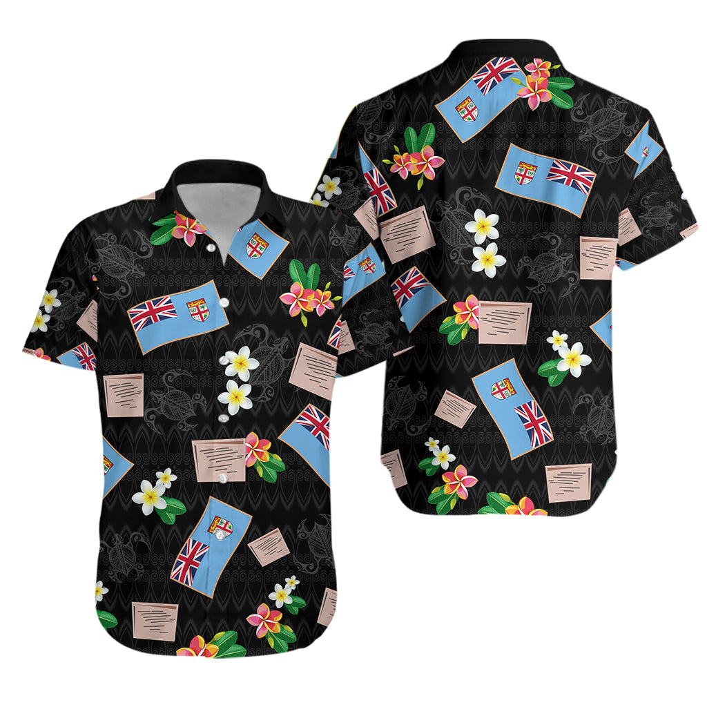 (CUSTOM) Fiji Polynesian Hawaiian Shirt Mix Speical Pattern LT13 Unisex Black - Polynesian Pride