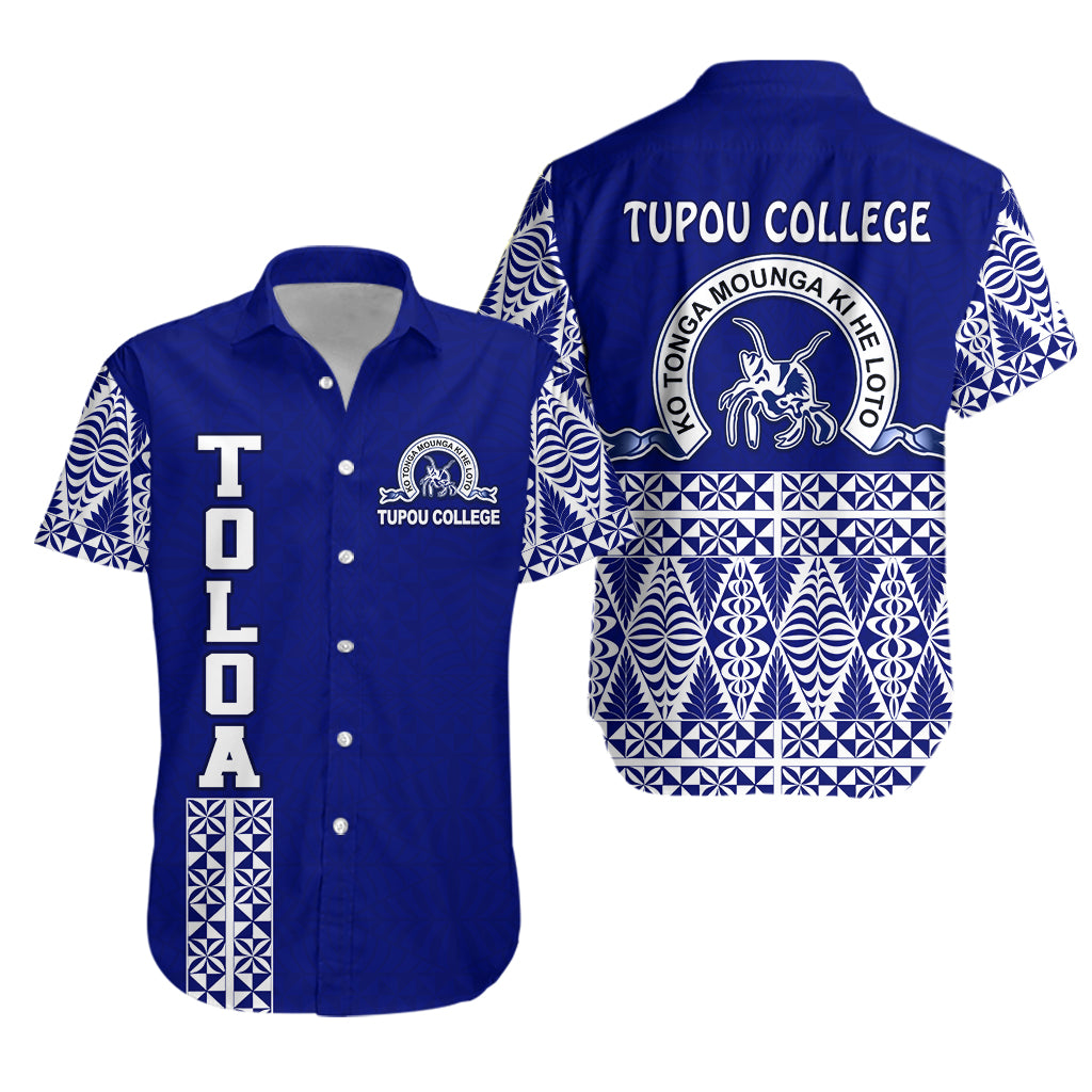 TOLOA Hawaiian Shirt Tupou College Tonga Pattern LT13 Unisex Blue - Polynesian Pride