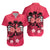 Hawaii Skull Matching Dress and Hawaiian Shirt Mysterious Polynesia and Pink Flowers LT13 - Polynesian Pride