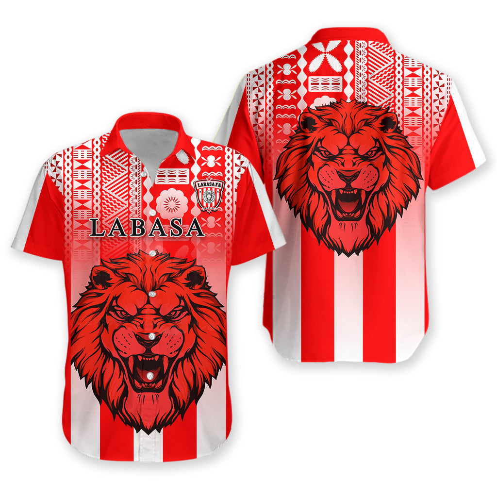 Football LABASA FA Hawaiian Shirt Red Lion Fiji LT13 Unisex Red - Polynesian Pride