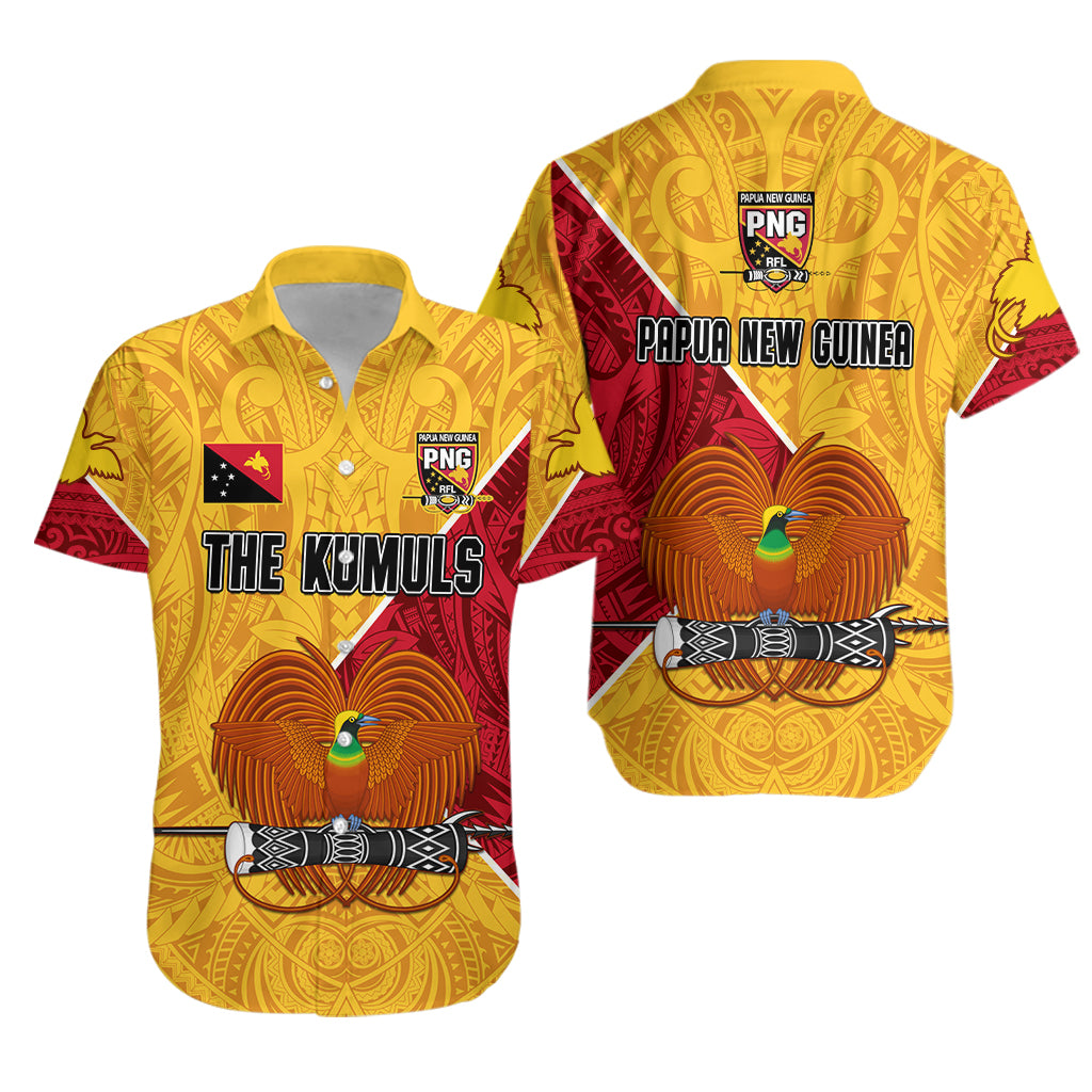 The Kumuls PNG Hawaiian Shirt Papua New Guinea Polynesian Dynamic Style LT14 Yellow - Polynesian Pride