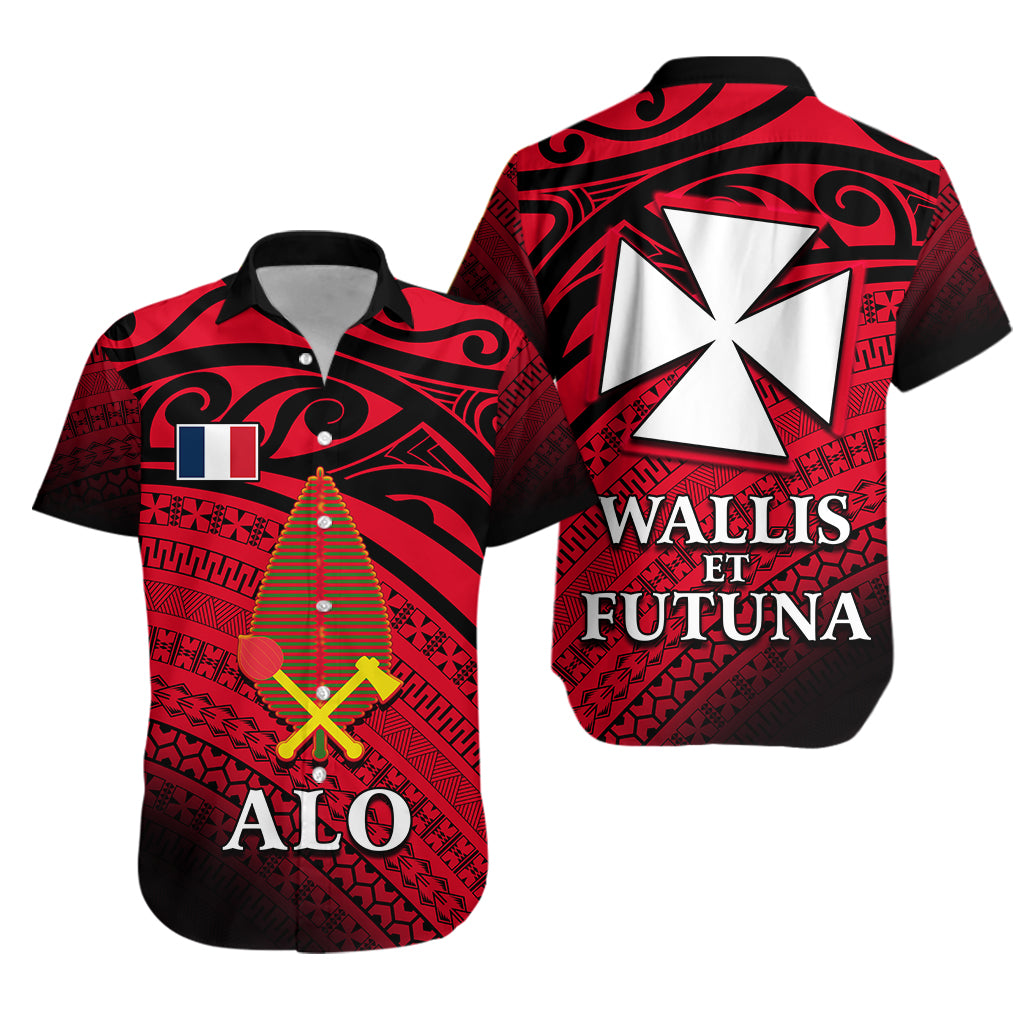 Alo Chiefdom Wallis et Futuna Hawaiian Shirt Polynesian Pattern and Flag LT13 Unisex Red - Polynesian Pride