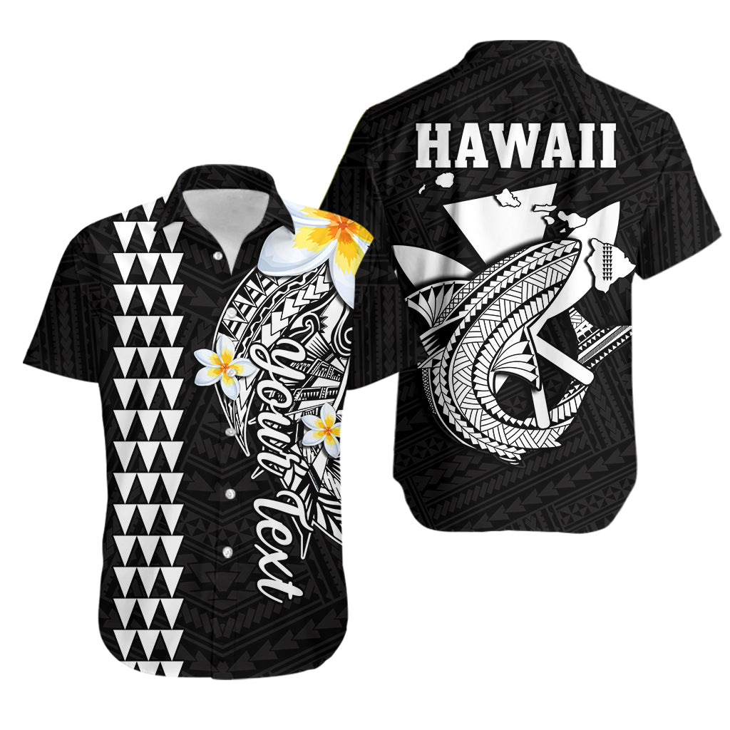 (Custom Personalised) Hawaii Hawaiian Shirt Kakau Kanaka Maoli Combine Polynesian Shark Ver.07 LT14 Black - Polynesian Pride