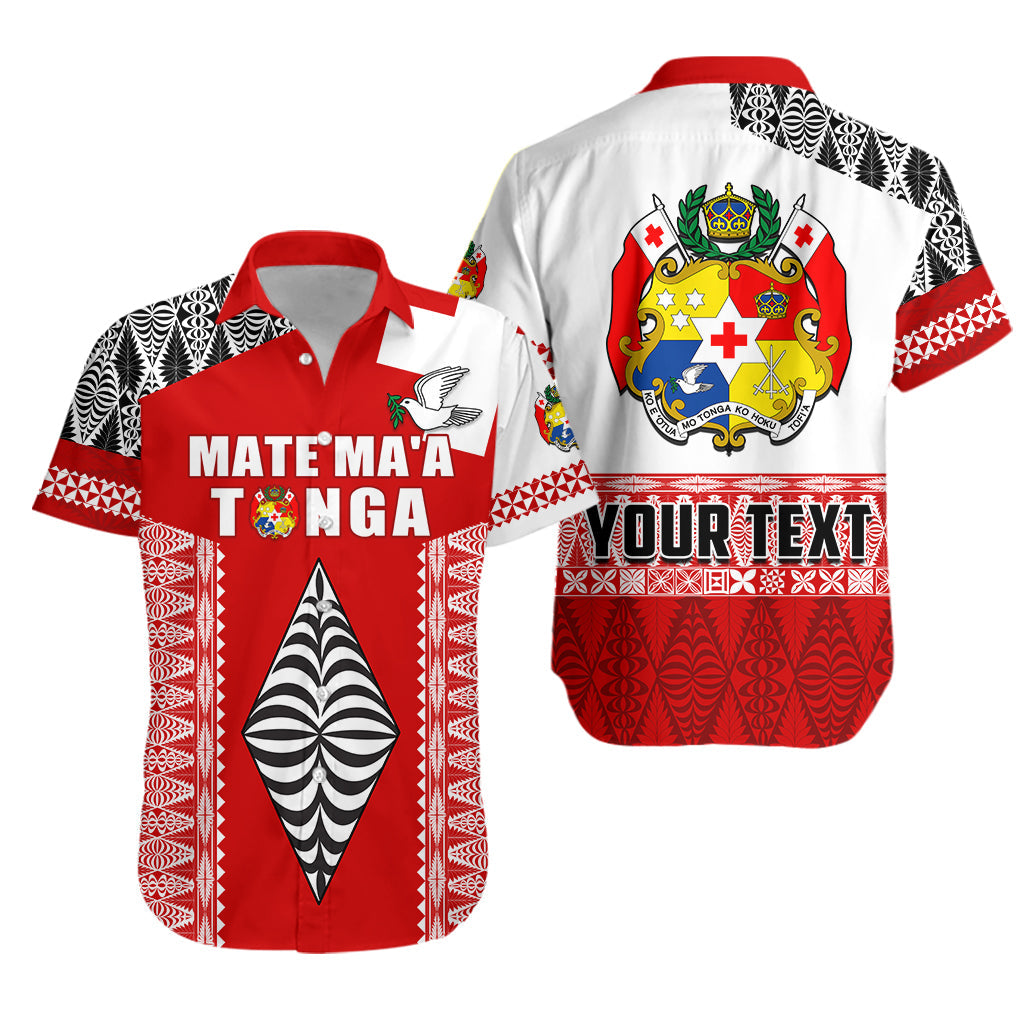 (Custom Personalised) Tonga Rugby Hawaiian Shirt Kupesi Ngatu Mate Maa Tonga LT13 Unisex Red - Polynesian Pride