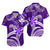 Custom Polynesian Matching Hawaiian Outfits For Couples Hawaii Flowers Wave Purple LT13 - Polynesian Pride