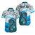 Custom Manaia Maori Matching Dress and Hawaiian Shirt Fern Aotearoa Blue Waves LT13 - Polynesian Pride