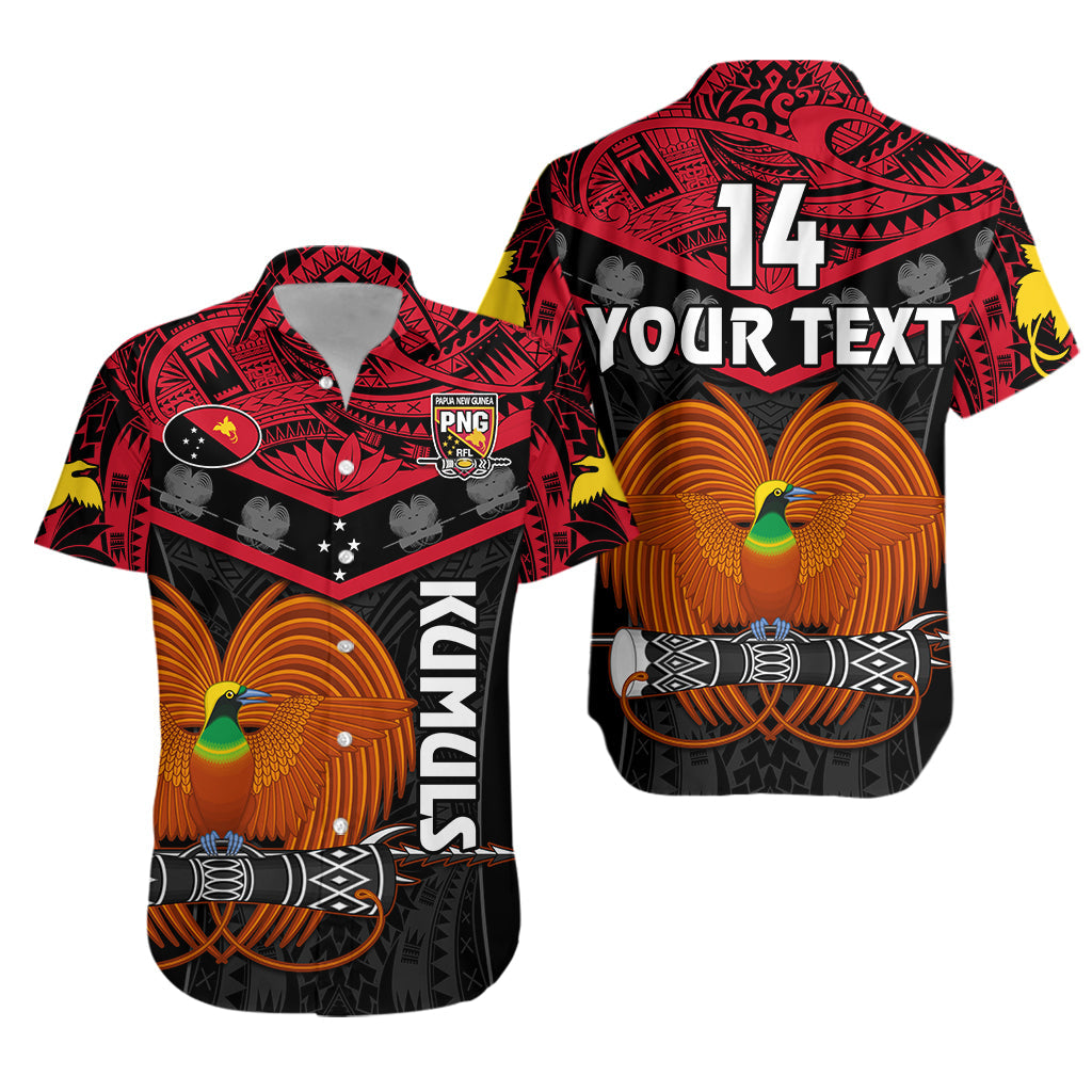 (Custom Text And Number) Papua New Guinea Rugby Hawaiian Shirt PNG Kumuls Bird Of Paradise Black LT14 Black - Polynesian Pride