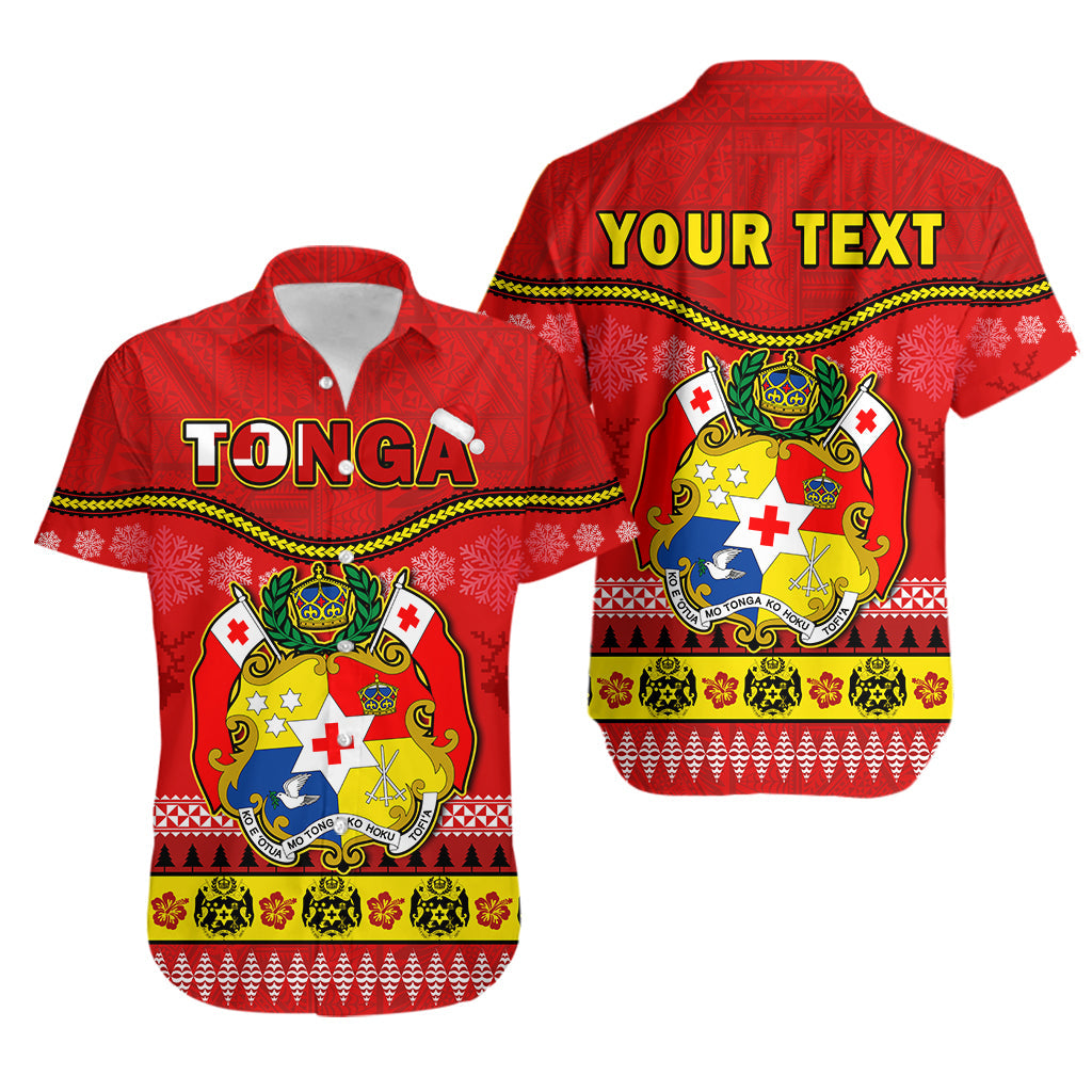 (Custom Personalised) Tonga Christmas Hawaiian Shirt Tongan Ngatu Kilisimasi Fiefia LT14 Red - Polynesian Pride