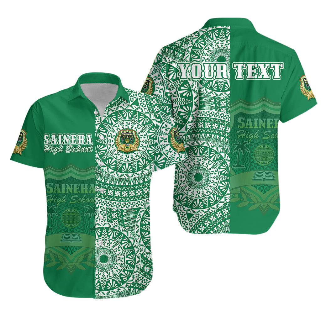 (Custom Personalised) Tonga Saineha High School Hawaiian Shirt Tongan Ngatu Pattern LT14 Unisex Green - Polynesian Pride