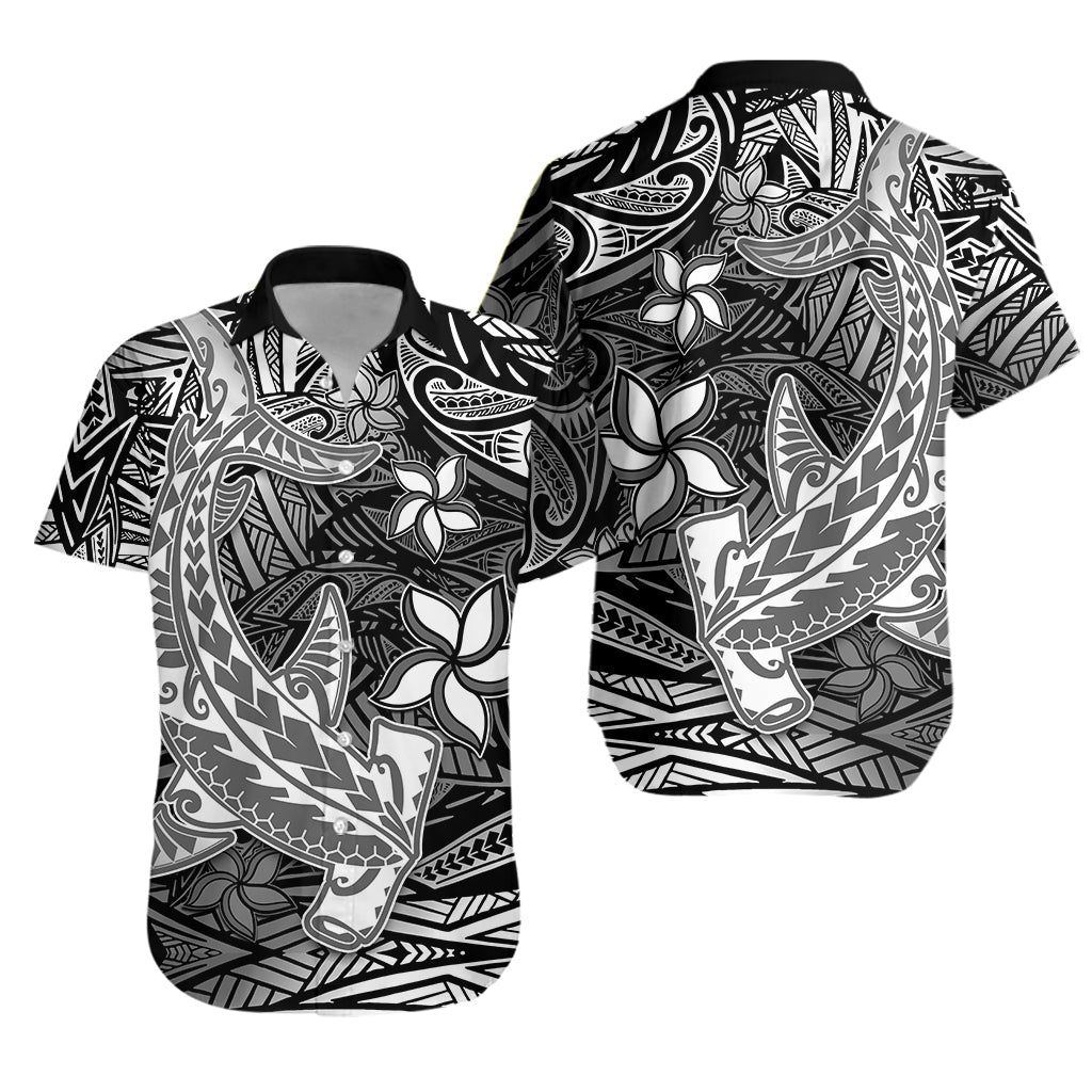 Polynesian Hawaiian Shirt Black Hawaiian Tribal Hammerhead Shark LT14 Unisex Black - Polynesian Pride