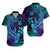 Custom Polynesian Couple Outfits Dress And Hawaiian Shirt Purple Paradise Hawaiian Tribal Hammerhead Shark LT14 - Polynesian Pride