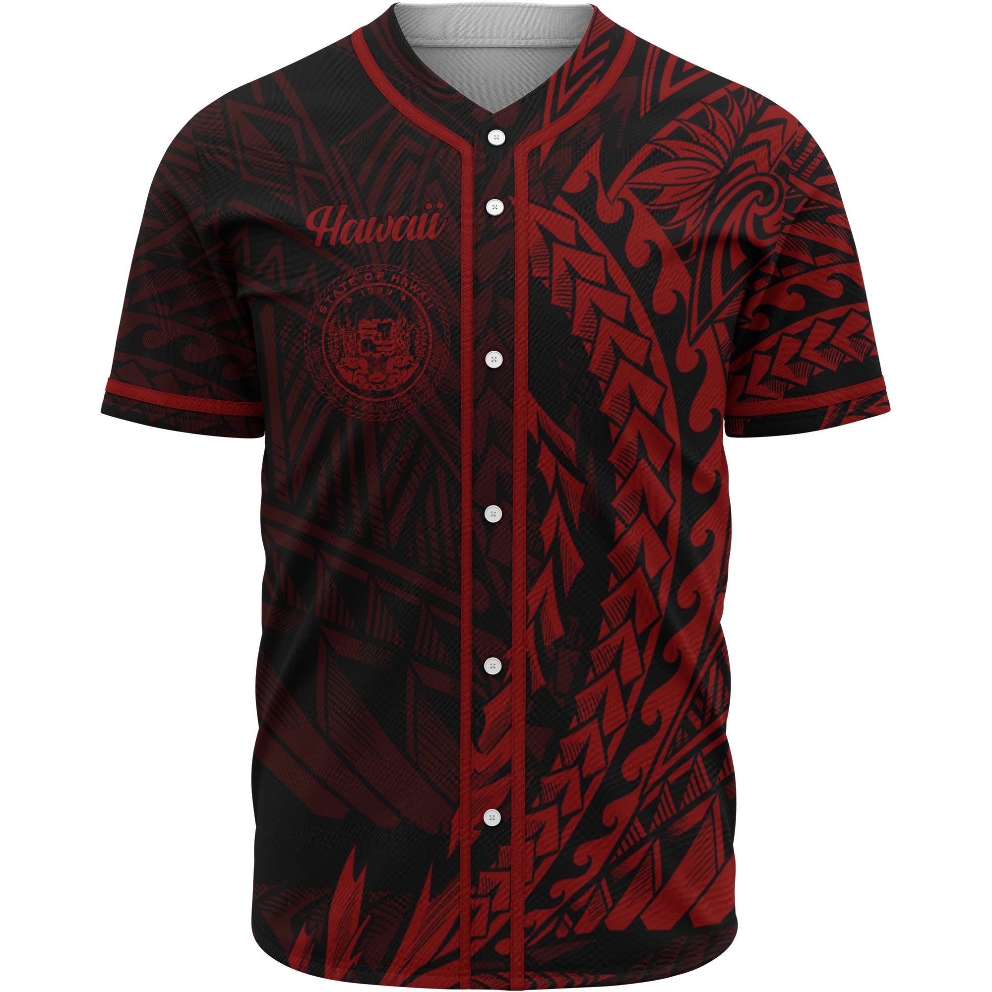 Hawaii Baseball Shirt - Red Wings Style Unisex Gold - Polynesian Pride