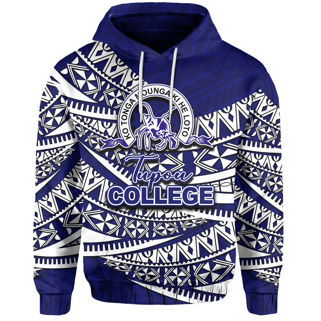 Custom Tupou College Hoodie Tonga Tribal LT6 Hoodie Blue - Polynesian Pride