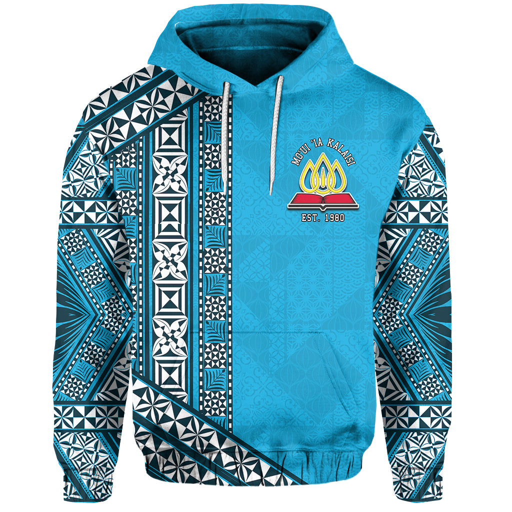 Lavengamalie College Hoodie Tonga Patterns Style LT6 Unisex Blue - Polynesian Pride