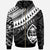 Guam Custom Zip up Hoodie Ginger Lei Pattern White Unisex Black - Polynesian Pride