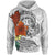 Tonga Hoodie Tropical Flowers White Patterns Style Unisex White - Polynesian Pride