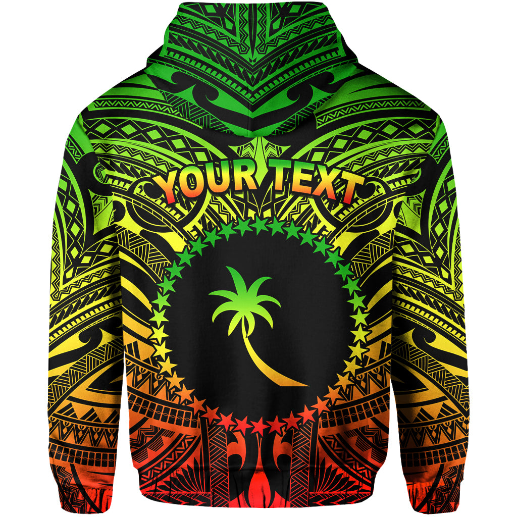 Custom Chuuk Flag Zip Hoodie Micronesia Style Reggae LT13 - Polynesian Pride