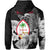 Custom Guam Seal Zip Hoodie Polynesian Turtle with Flowers Version White LT13 - Polynesian Pride