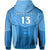 Custom Fiji Faithful Hoodie Version Blue Custom Text and Number LT13 - Polynesian Pride