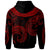 Pohnpei Zip Hoodie Palm Leaf Texture Red - Polynesian Pride