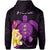 Hawaii Turtle Zip Hoodie Hawaiian Flowers Version Purple Elegant LT13 - Polynesian Pride